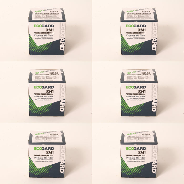 6 PK Ecogard X241 Oil Filter Fits Kohler 52-050-02-S Rotary 5909 12863 6677