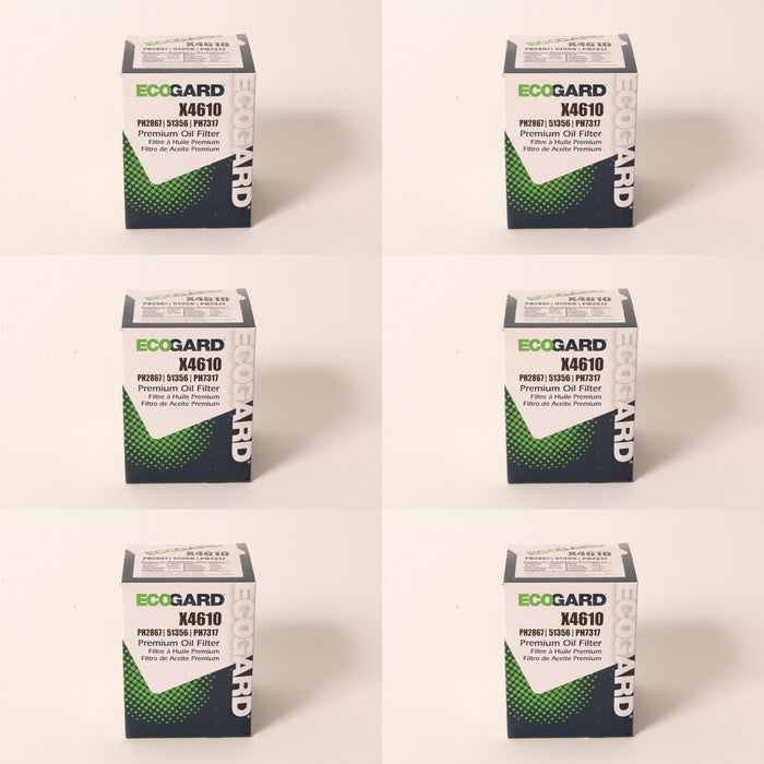 6 PK Ecogard Oil Filter Fits Honda 15400-PLM-A02PE Rotary 13237