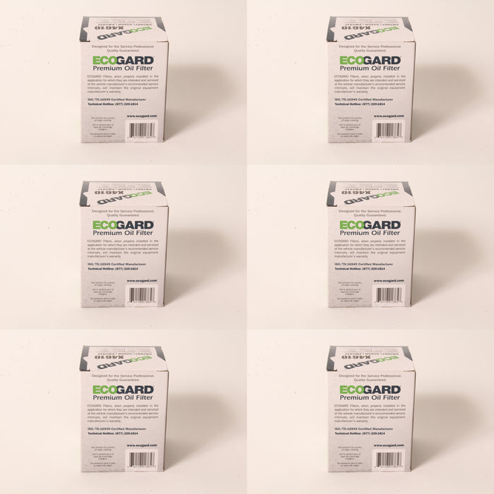 6 PK Ecogard Oil Filter Fits Honda 15400-PLM-A02PE Rotary 13237